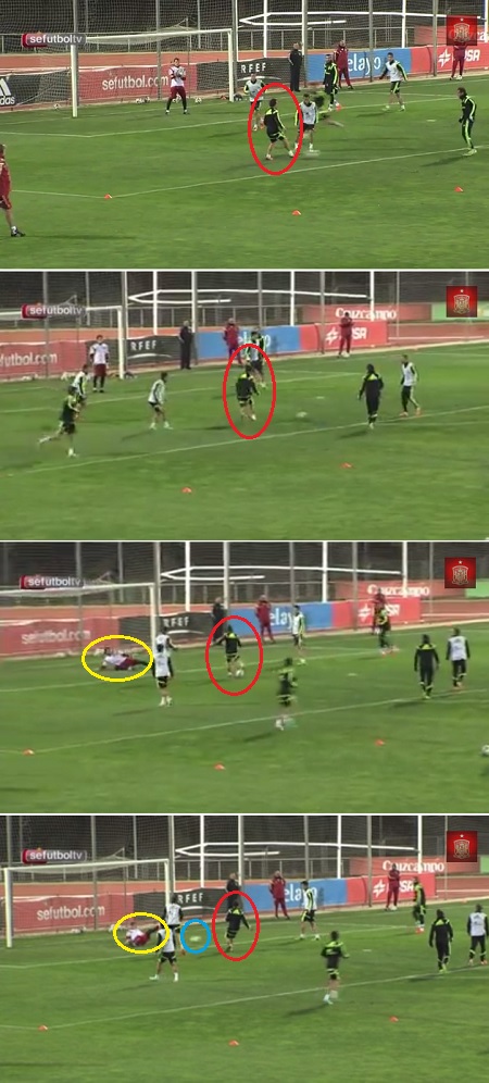 산티아고 카솔라가 5일 아일랜드의 한 언론이 공개한 영상 속에서 이케르 카시아스를 속이고 득점을 올리고 있다. / 유튜브 영상 캡처