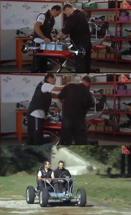 1시간 만에 자동차를 조립하는 영상이 누리꾼의 관심을 끌고 있다. / 유튜브 캡처