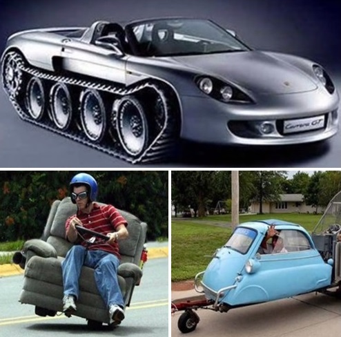 해괴망측한 모양의 자동차들이 공개됐다. / 유튜브 캡처