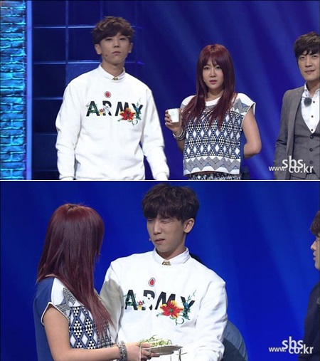 남호연과 박영재가 출연하는 웃찾사의 인과응보 코너는 소유 등 화려한 게스트 출연으로 인기를 얻고 있다. / SBS 제공