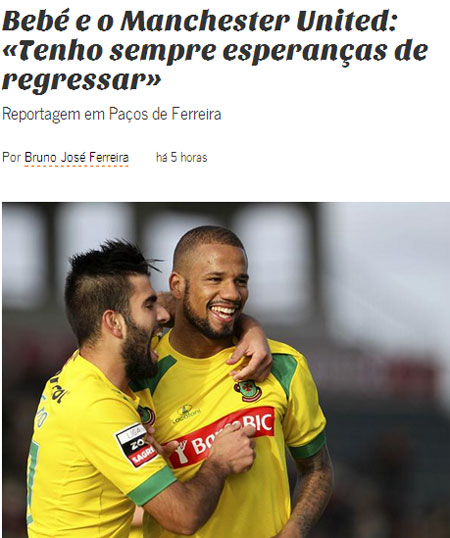 24일 아로우카와 정규리그서 환상적인 골을 터트린 노숙자의 신화 베베(오른쪽). / 포르투갈 언론 보도 화면