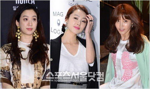 배우 정려원 소이현 채정안(왼쪽부터)이 독특한 귀걸이로 패션에 포인트를 주는 센스를 발휘했다. / 남윤호 기자 김슬기 인턴기자 문병희 기자