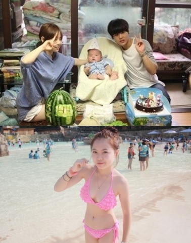 홍영기(위 왼쪽)가 출산 사실을 고백하며 인터넷을 뜨겁게 달궜다. / 홍영기 페이스북, 온라인 커뮤니티 캡처