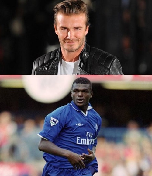 데이비드 베컴(위)과 마르셀 드사이가 첼시와 파리 생제르망의 챔피언스리그 8강전 승리 팀을 예측해 주목받고 있다. / 유로스포츠, 런던 이브닝 스탠다드 홈페이지 캡처