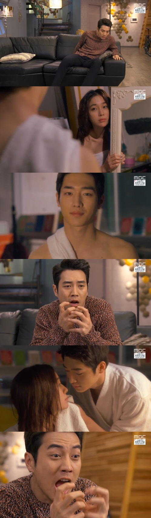 앙큼한 돌싱녀 차정우는 나애리가 국승현의 작업실에서 지낸다는 소식을 듣고 이상한 상상을 하고 있다./MBC앙큼한 돌싱녀