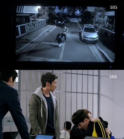 이보영과 조승우는 바로를 의심해 경찰서로 찾아 갔지만 결국 한샛별을 지켜주지 못했다며 울먹이는 바로를 마주했다. / SBS 신의선물 방송 캡처