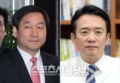 새누리당 인천시장 예비후보인 유정복(왼쪽) 전 안전행정부 장관과 경기도지사 새누리당 예비후보인 남경필 의원. /더팩트DB