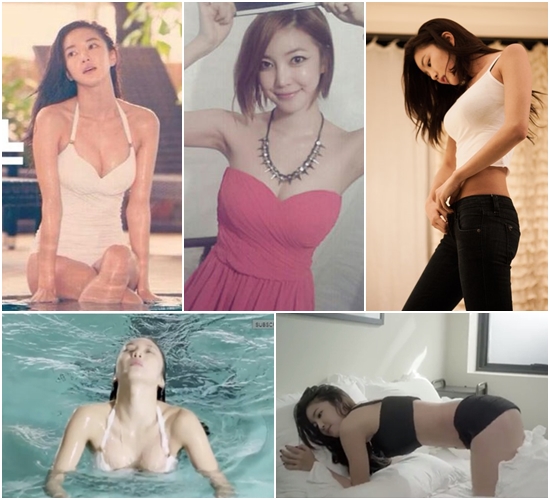NS윤지가 남다른 볼륨 몸매와 늘씬한 각선미로 화제를 모았다. /NS윤지 트위터, 야시시 티저 영상 화면 캡처