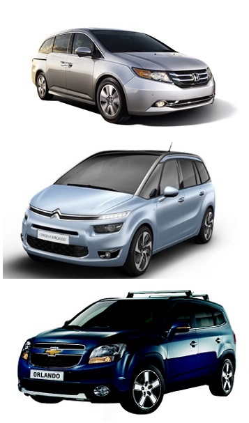 최근 봄을 맞아 가족 단위 레저와 여행 열풍이 불면서 패밀리카의 수요가 높아진 상황이다. 국내외 완성차 업체는 올 상반기 안전성과 실용을 갖춘 패밀리카를 속속 출시했다. 혼다의 올 뉴 오딧세이(위), 시트로엥의 그랜드 C4 피카소(가운데), 한국GM 쉐보레 올란도. /혼다, 시트로엥, 한국GM 제공