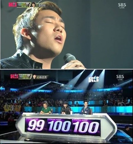 버나드박은 톱3결정전 당시 리처드 막스의 노래로 역대 최고점인 299점을 받으며 우승후보로 급부상했다. / SBS K팝스타3 방송 캡처