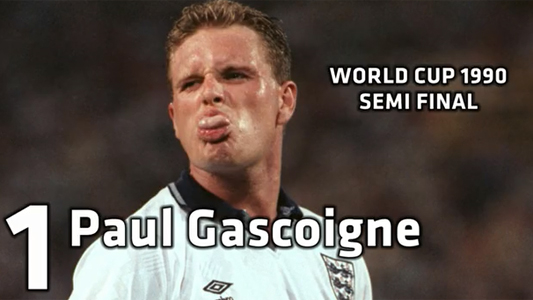잉글랜드 축구 최고의 천재이자 악동 폴 개스코인이 현역 시절 혀를 내밀고 있다. / 유로스포트 영상 캡처