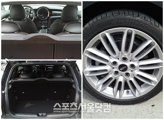 뉴 미니는 둥근 센터페시아가 특징이다. 뒷좌석은 앉기가 불편할 정도로 좁았으며 트렁크는 비교적 넉넉하게 짐을 실을 수 있다. /신진환 기자