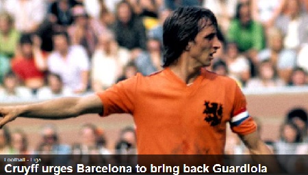 과거 네덜란드 축구를 호령했던 요한 크루이프가 최근 부진을 면치 못하고 있는 FC 바르셀로나에 따끔한 충고를 했다고 17일 스포츠전문매체인 유로스포트가 보도했다. / 유로스포트 캡처
