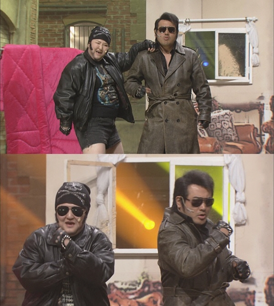 각종 예능프로그램에 출연해 의리를 강조하며 시청자들에게 웃음을 안긴 김보성(오른쪽)./tvN 코미디빅리그 방송 캡처