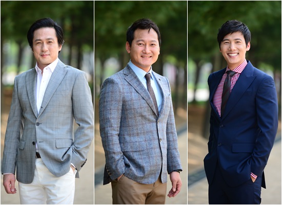 기분 좋은 날의 손창민 정만식 이상우(왼쪽부터)가 유쾌하거나 수줍은 매력으로 기자 간담회 현장 분위기를 이끌었다. / SBS 제공