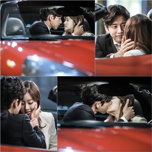 SBS 월화 드라마 닥터 이방인에서 박해진과 강소라가 오픈카 키스를 펼쳤다.. / 아우라미디어 제공