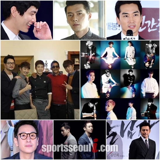 현빈 송승헌 이선균 이민기 류승룡 조정석 엑소 지오디 플라이투더스카이 등 남신들이 연예계를 흔들고 있다. /더팩트DB