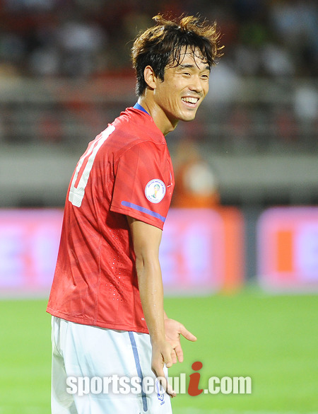 박주영이 지난 2011년 9월 2일 고양종합종합운동장에서 열린 2014 브라질월드컵 아시아지역 3차예선 1차전 레바논전에서 골을 넣고 기뻐하고 있다. / 더팩트 DB