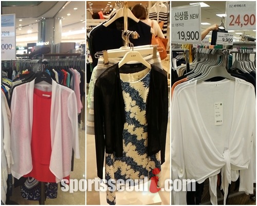 SPA브랜드 매장뿐만 아니라 일반 의류매장에서도 더운 날씨에 입을 수 있는 비치는 소재나 얇은 재질의 미세한 짜임이 들어간 카디건이 판매되고 있다.