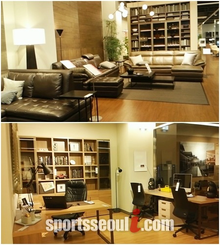 한샘 플래그샵은 브라운계열의 색감을 가진 가구와 넓은 규모의 매장으로 프리미엄 전략을 고수하며 고객들을 공략하고 있다.