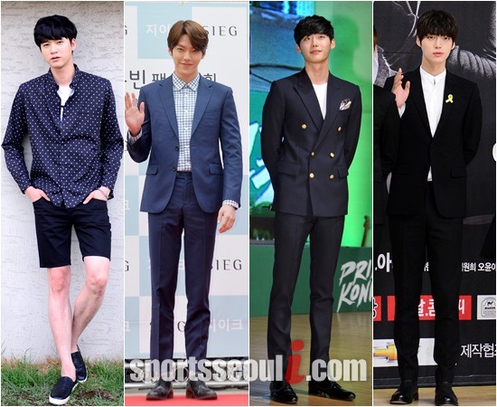 유민규 김우빈 이종석 안재현(왼쪽부터) 등 모델 출신 배우들이 스크린과 브라운관을 종횡무진하고 있다./김슬기 기자, 더팩트DB