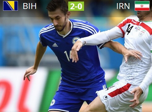 보스니아 헤르체고비나가 26일 이란을 3-1로 물리치며 월드컵 첫 승으로 이번 대회를 마무리했다. / 국제축구연맹 홈페이지 캡처