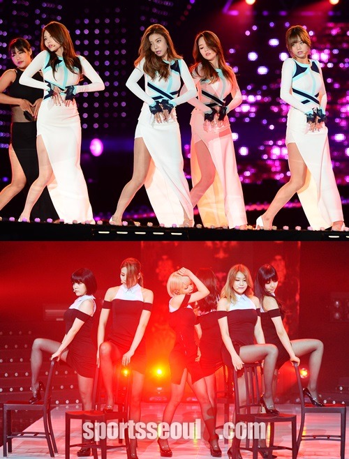 걸스데이(위)와 AOA는 섹시 걸그룹으로서 좋은 음악과 환상적인 퍼포먼스로 많은 사랑을 받았다. /이새롬 김슬기 기자