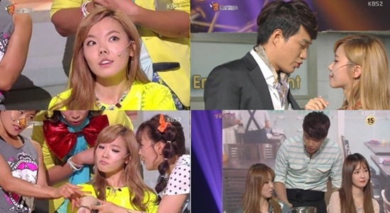 신보라(왼쪽 위)는 미모에 노래 실력을 갖춰 관심을 받았다. 최근에는 배우로 도전해 활동 영역을 넓히고 있다. / 개그콘서트 방송 캡처