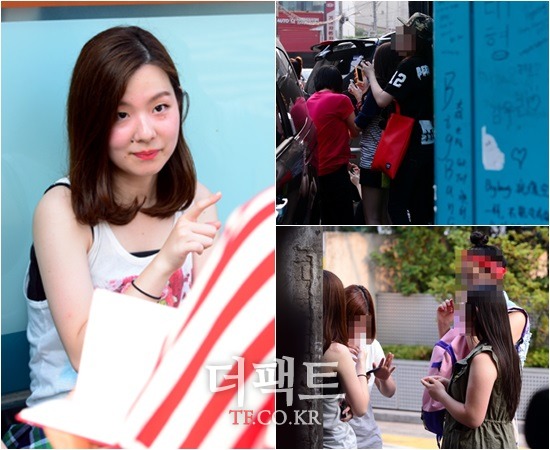 일본 팬 나즈미(왼쪽)가 박봄 사태에 대한 일본 반응에 대해 설명하고 있다./김슬기 기자