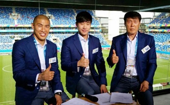 찯두리 배성재 차범근(왼쪽부터)를 내세운 SBS가 중계 시청률의 늪에서 빠져나오지 못하고 있다. /SBS 제공