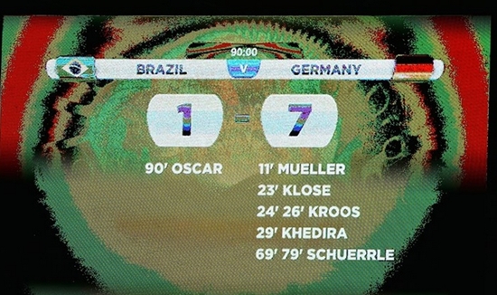 7-1이라는 점수. 독일이 브라질에 폭격을 가했다. / 국제축구연맹 홈페이지
