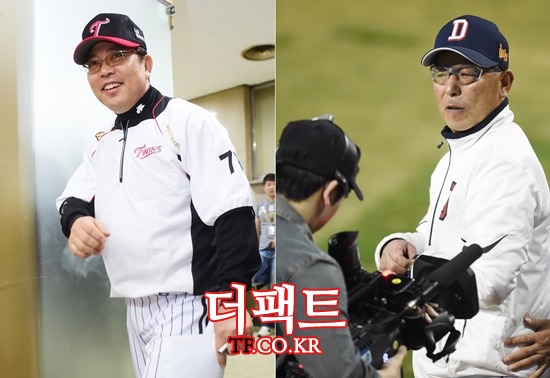 LG 트윈스 양상문 감독(왼쪽)과 두산 베어스 송일수 감독. / 더팩트 DB