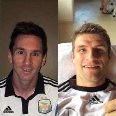 리오넬 메시(왼쪽)와 토마스 뮐러가 월드컵 우승을 두고 피할 수 없는 자존심 대결을 펼친다. / 메시, 뮐러 페이스북 캡처