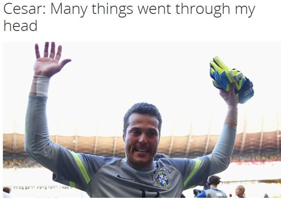 줄리우 세자르는 조국에서 열린 월드컵 무대에서 잇따른 선방을 펼쳐 이목을 끌었다. / 국제 추구연맹 홈페이지 캡처