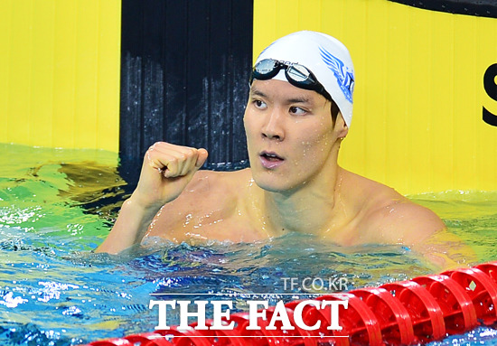 마린보이 박태환이 19일 2014 MBC배 전국수영대회 남자 자유형 100m에서 대회 신기록을 세웠다. / 더팩트 DB