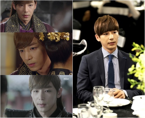 진이한이 MBC 기황후 탈탈(왼쪽)과 개과천선 전지원으로 분해 묵직하면서도 깊은 남성미를 풍기고 있다./MBC 제공