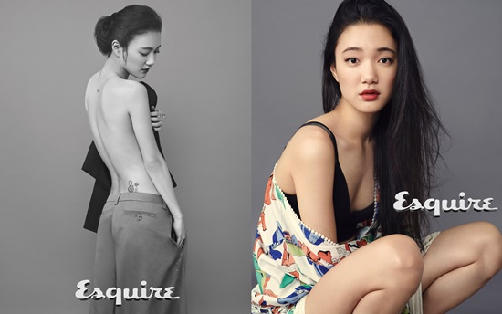 배우 손수현이 기존 순수한 이미지를 벗고 화보 속에서 섹시한 분위기를 자아냈다. / 에스콰이어 제공