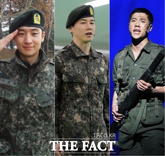 배우 이제훈 김무열 가수 이현(왼쪽부터)이 군 복무를 마친 후 컴백을 앞두고 있다. / 사람엔터테인먼트 페이스북, 더팩트DB