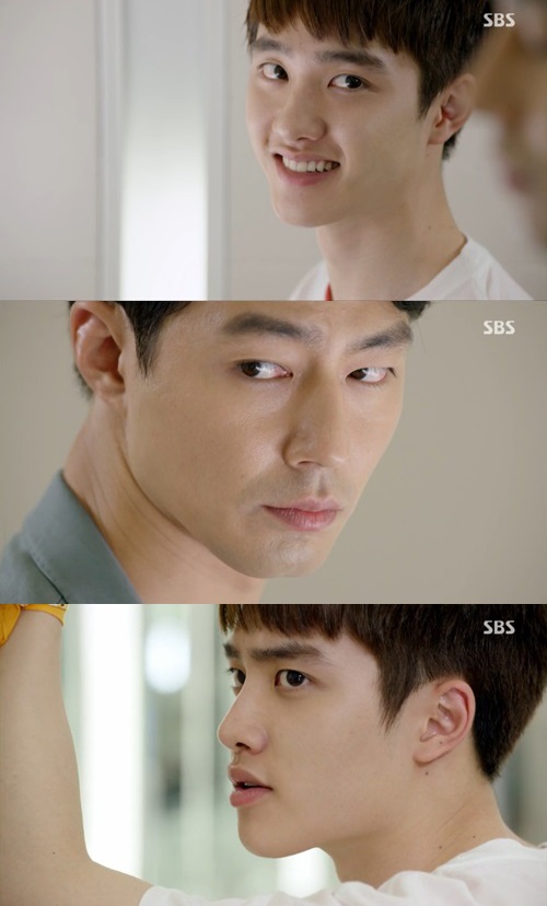 그룹 엑소 멤버 디오(맨 위)가 SBS 수목드라마 괜찮아, 사랑이야로 연기돌에 도전했다. / 괜찮아, 사랑이야 방송 캡처