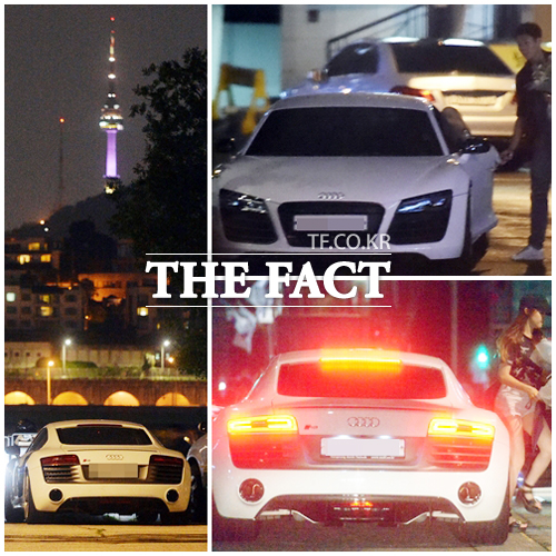 손흥민은 아우디R8을 타고 걸그룹 걸스데이 멤버 민아와 데이트를 즐겼다./최진석 기자