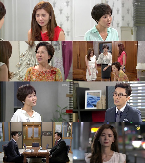 KBS2 일일드라마 뻐꾸기 둥지의 황동주(오른쪽 밑에서 두 번째)가 아내 장서희(왼쪽 맨 위)의 과거를 알고 분노하는 장면이 그려졌다. / 뻐꾸기 둥지 방송 캡처