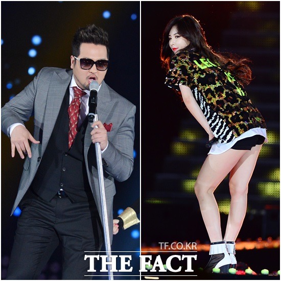 김태우(왼쪽)가 현아의 오마주 관련해 사전협의가 없어 유감이지만 좋게 넘어가겠다고 말했다. 하지만 현아 측은 결국 문제가 된 어디부터 어디까지 음원 서비스를 중지한다고 밝혔다. /이새롬 문병희 기자