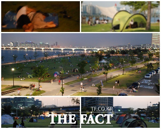 열대야의 시작과 함께 본격적으로 찜통더위가 시작됐다. 2014년 여름 서울 여의도 한강공원도 어김없이 열대야를 피하기 위한 시민들로 북적이기 시작했다. <더팩트>는 지난달 29일 오후 여의도 한강공원을 찾아 다양한 모습을 살펴봤다./한강=김아름 인턴기자
