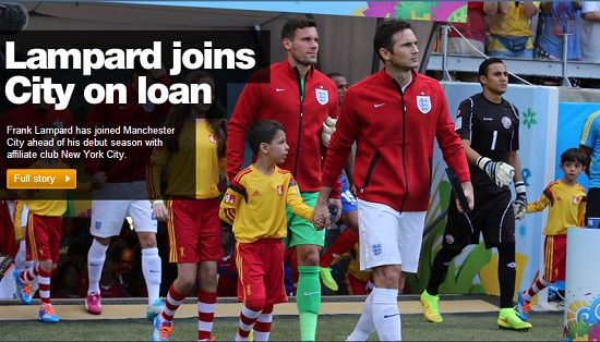 6일 맨체스터에 도착한 프랭크 램파드(오른쪽)가 임대 소감을 밝혔다. / 맨체스터 시티 홈페이지 캡처