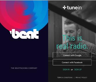 비트(왼쪽)와 튠인라디오 앱을 활용해 다양한 음악을 무료로 청취할 수 있다./ 비트, 튠인라디오 앱 캡처