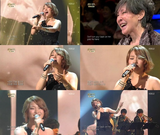 가수 손승연이 노래를 열창하고 있다. / KBS2 불후의 명곡-전설을 노래하다 방송 캡처