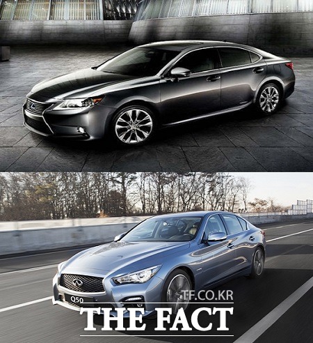 일본 완성차 브랜드가 국내 수입차 시장에서 점유율을 늘리는 데 고전을 면치 못하고 있는 분위기다. / 렉서스, 인피티니 제공