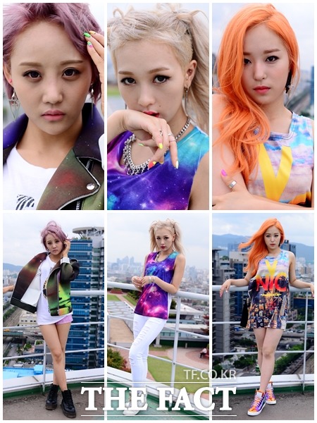 에이코어(왼쪽부터 민주 지영 케미)은 실력으로 인정받아 롱런하는 가수가 되고 싶다고 밝혔다. /김슬기 기자