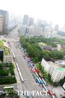 [TF포토] 민방위 훈련의 날, '교통 통제된 서울광장'