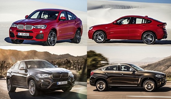국내 수입차 판매량 1위인 BMW도 닮은꼴 디자인 전략으로 소비자들의 관심 끌기에 나섰다. BMW 뉴 X4(위쪽)와 뉴 X6 / BMW 코리아 제공